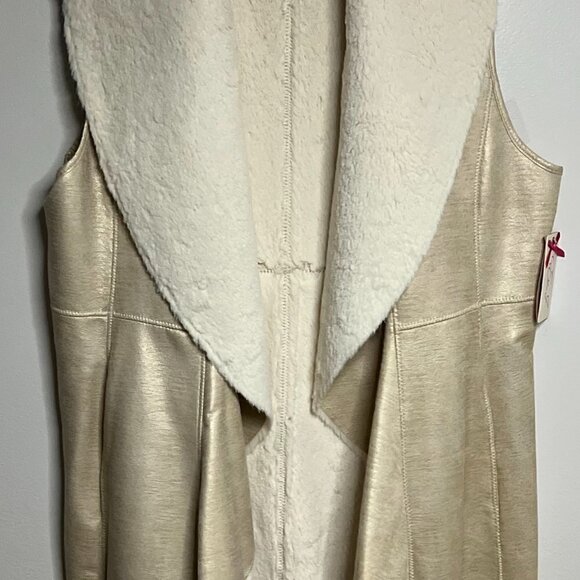 Eliza J Faux Shearling Long Vest Size L - Picture 8 of 12